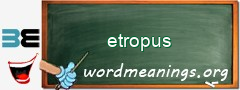 WordMeaning blackboard for etropus